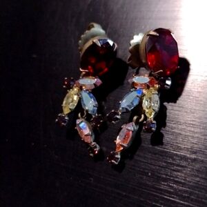 Sorrelli earrings quartz stones multicolored and ♥️ red